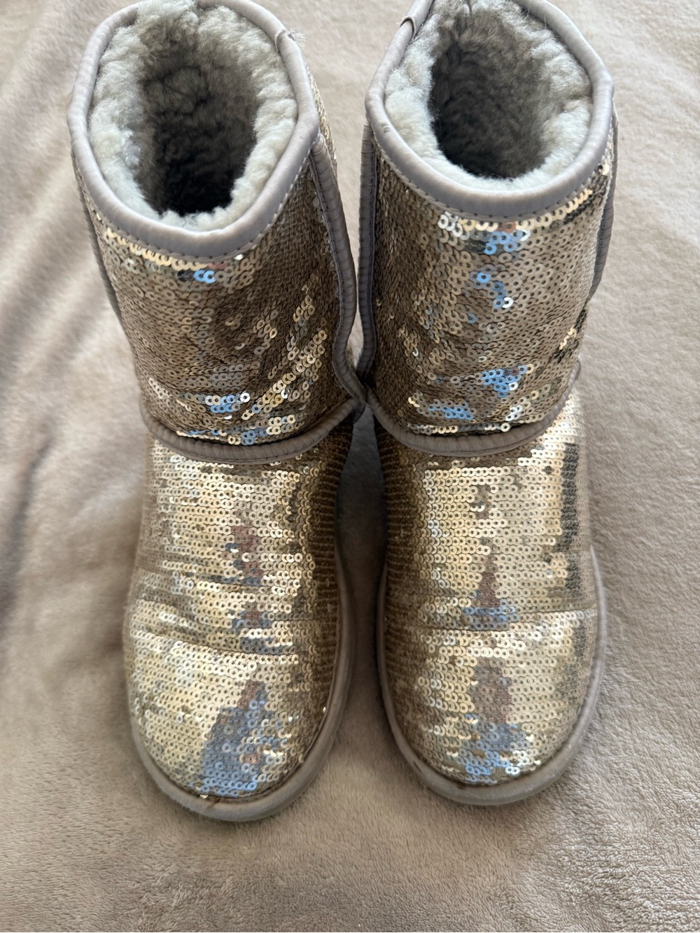 UGG Gold Sequin Short Boots